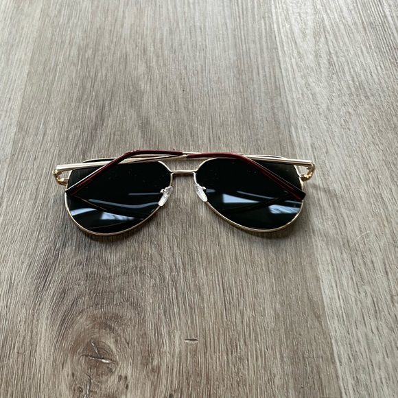 otra billie gold oversized statement aviator sunglasses eyewear UV NEW - Picture 3 of 4